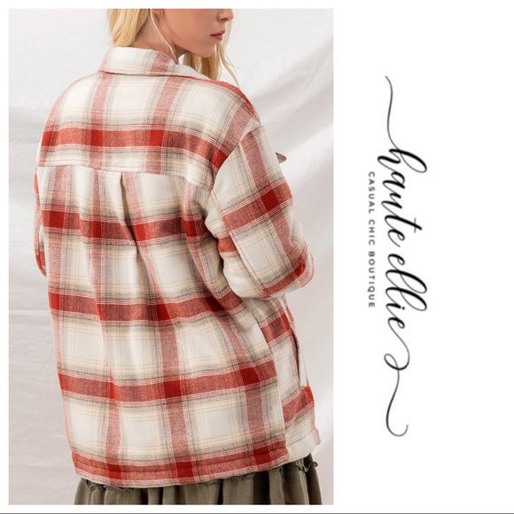 Becca-Plaid Faux Sherpa Lined Shirt Jacket - Picture 6 of 10